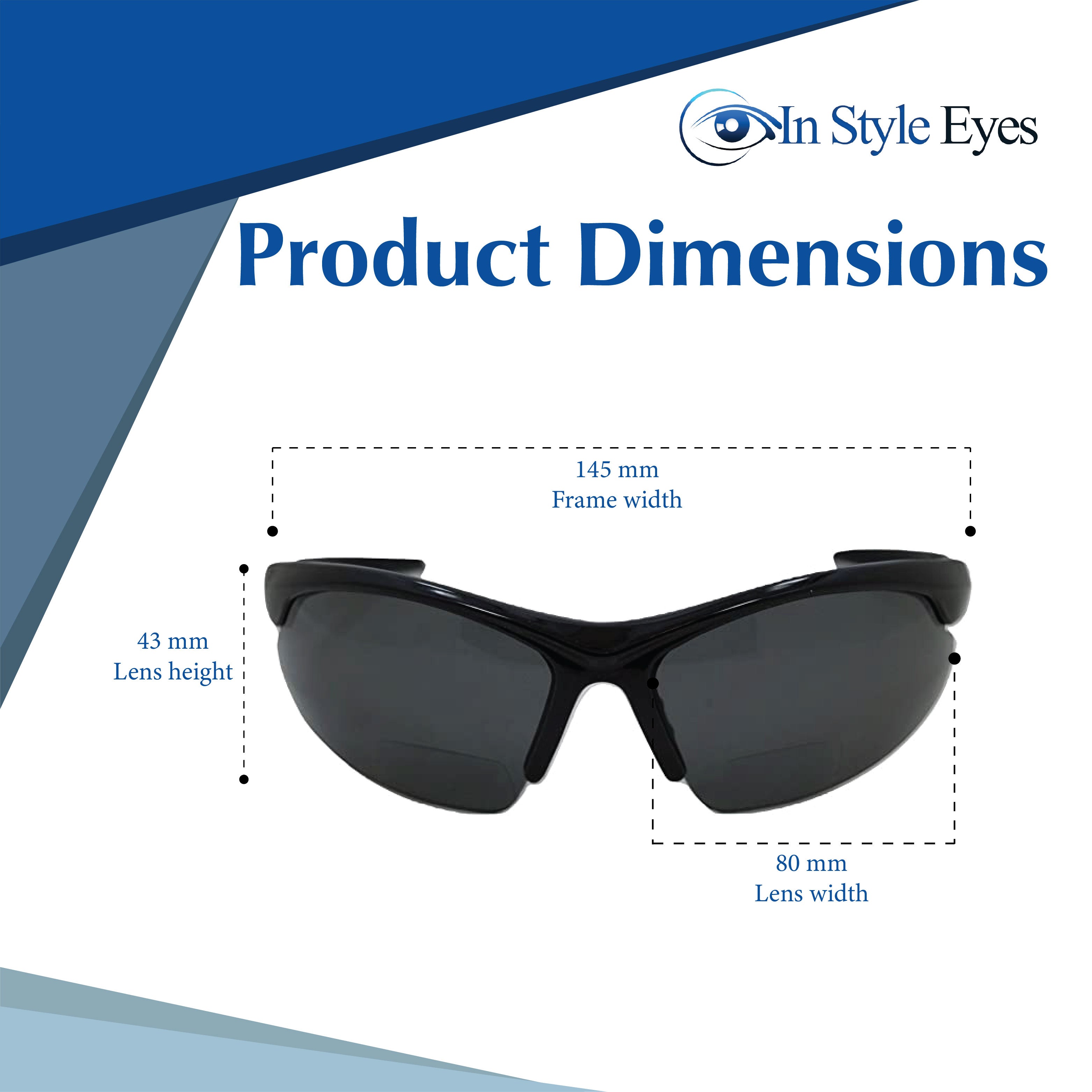 In Style Eyes Blazin Maui Polarized Wrap Bifocal Sunglasses – UV400 Nearly Invisible Line Sport Readers for Men & Women