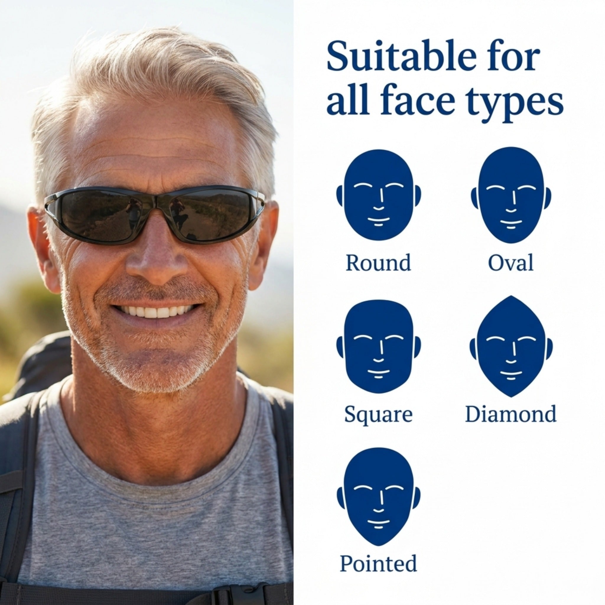 Del Mar Polarized Wrap Nearly Invisible Line Bifocal Sunglass Readers
