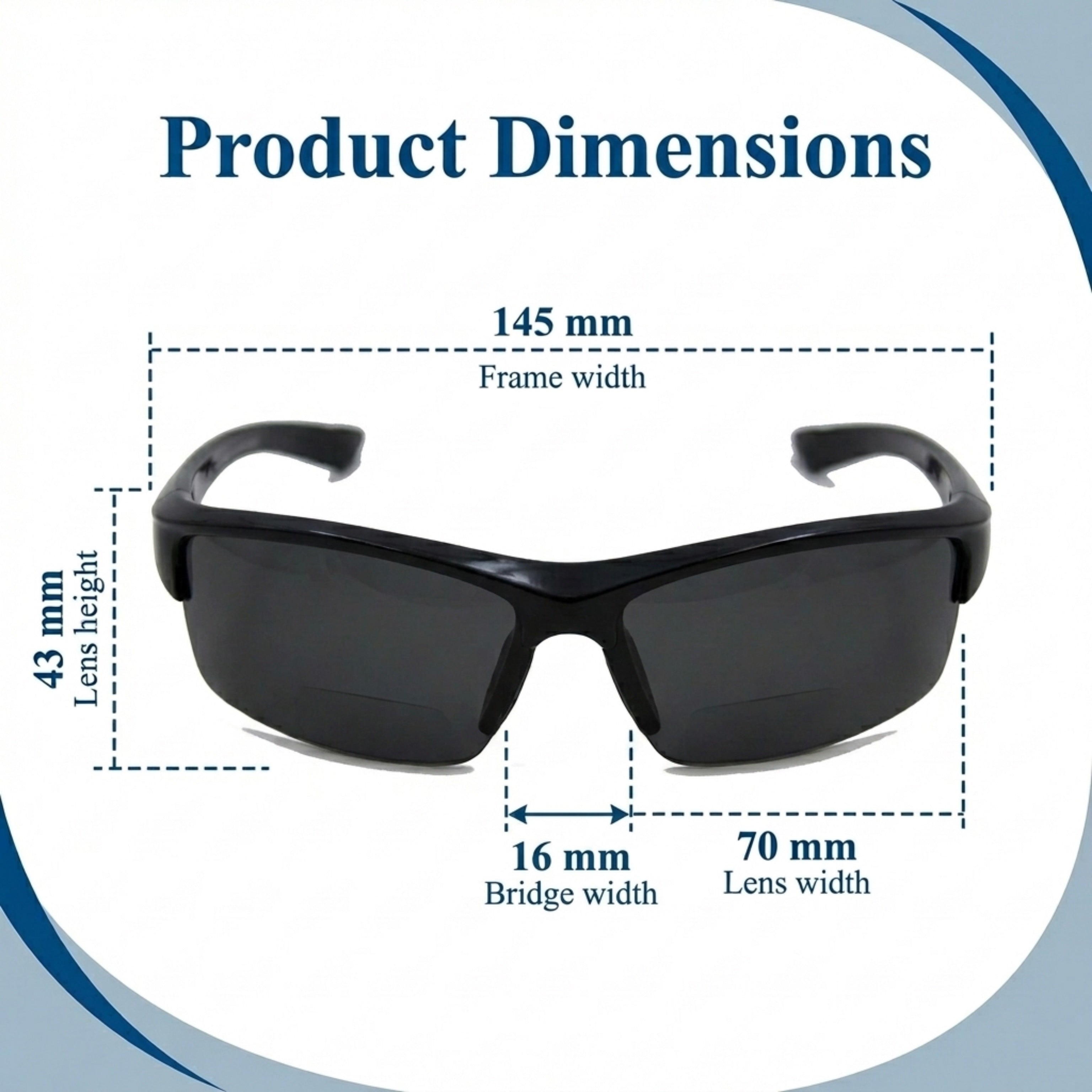 Magnificent Maui Wrap Polarized Nearly Invisible Line Bifocal Sunglasses