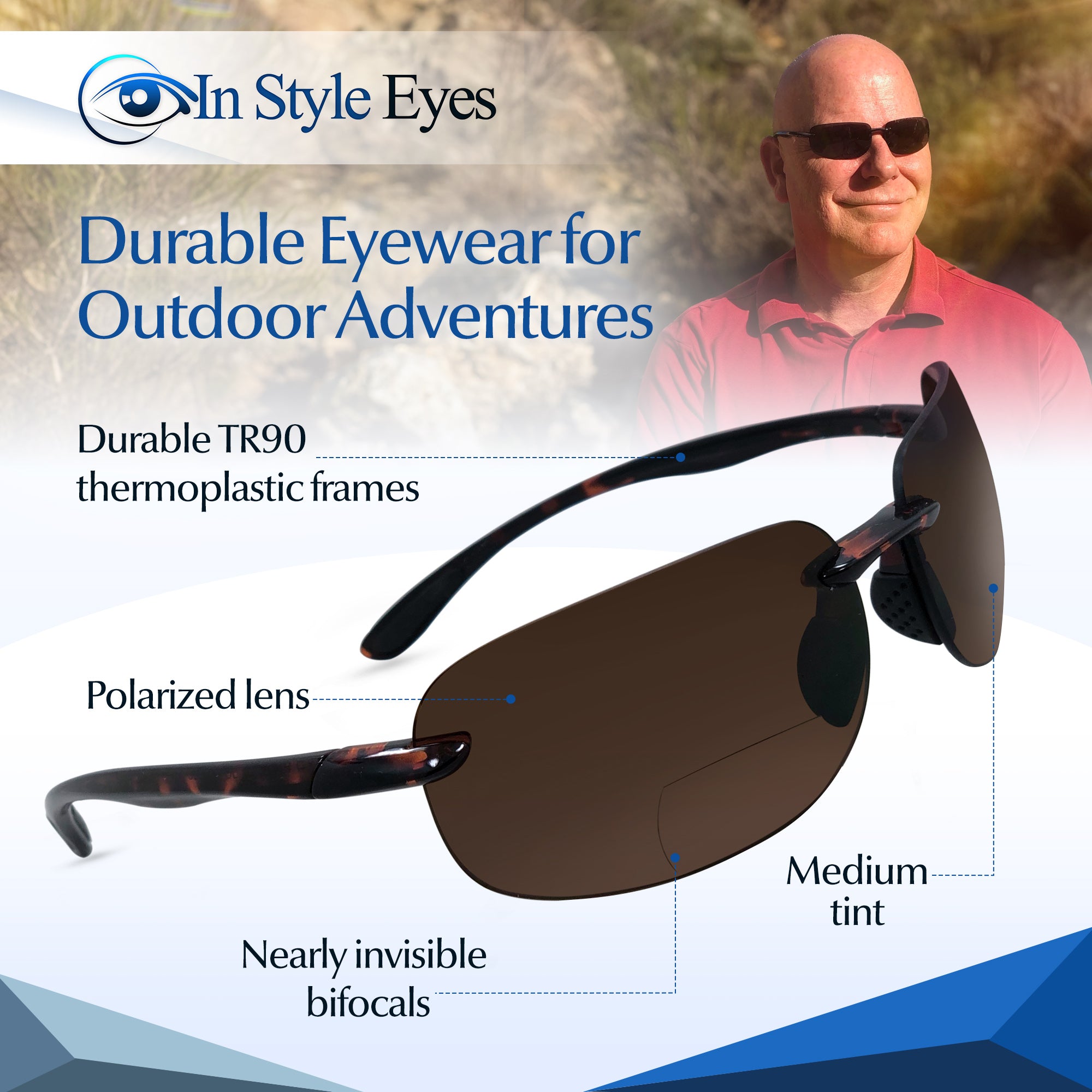 Lovin Maui Wrap Polarized Nearly Invisible Line Bifocal Sunglasses