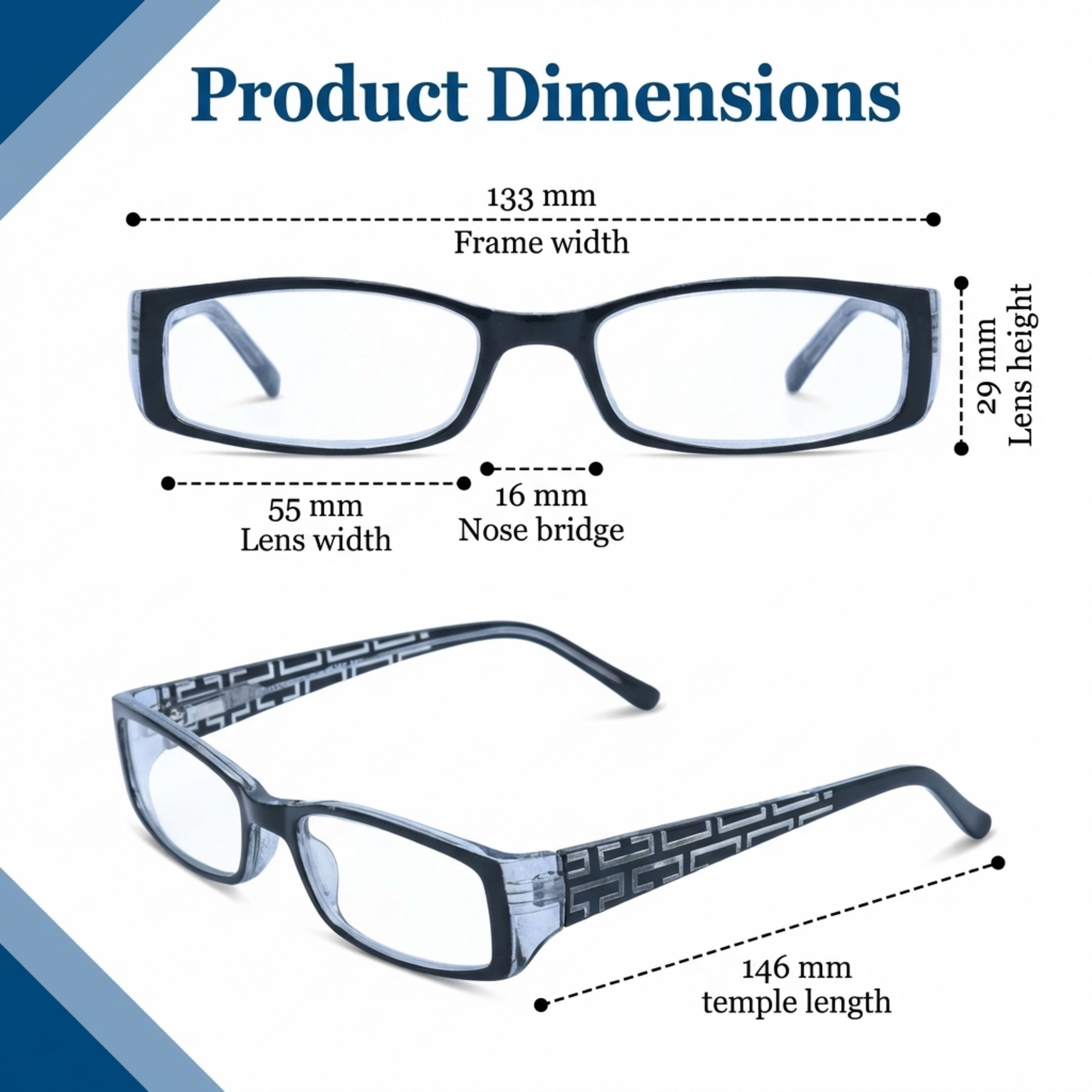 Super Strength II High Magnification Reading Glasses +4.5 to +8.0