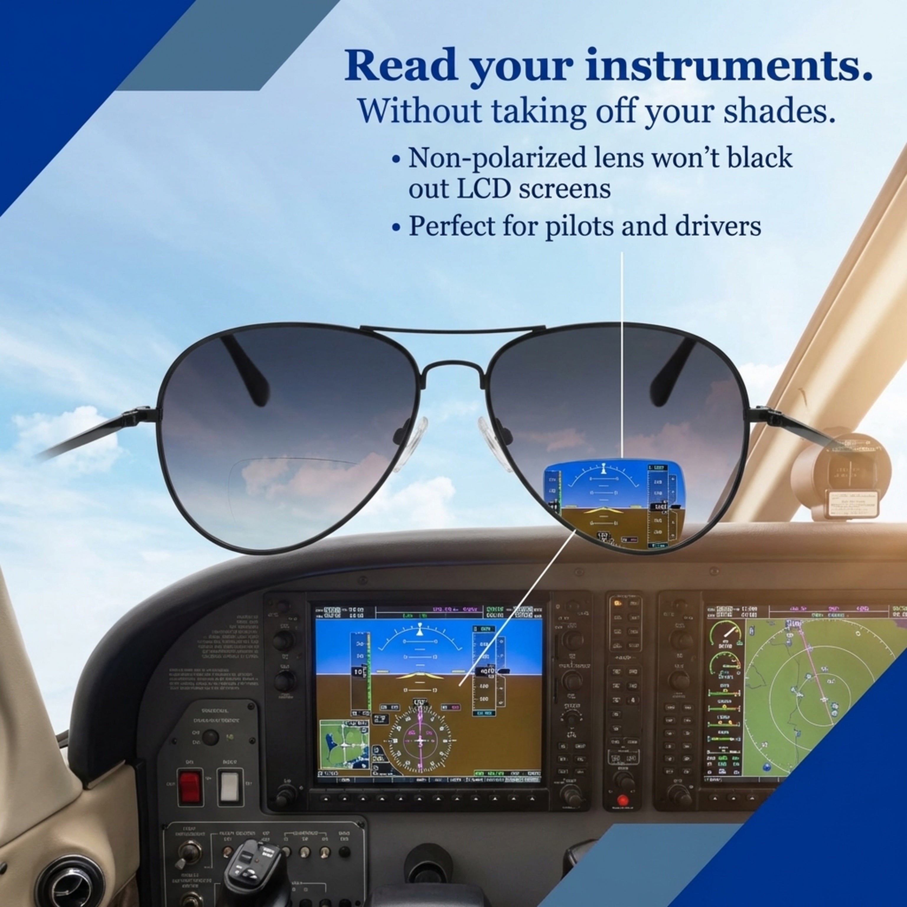 CMoore Classic Aviator Bifocal Sunglasses – Gradient UV400 Lenses & Lightweight Spring-Hinge Frame