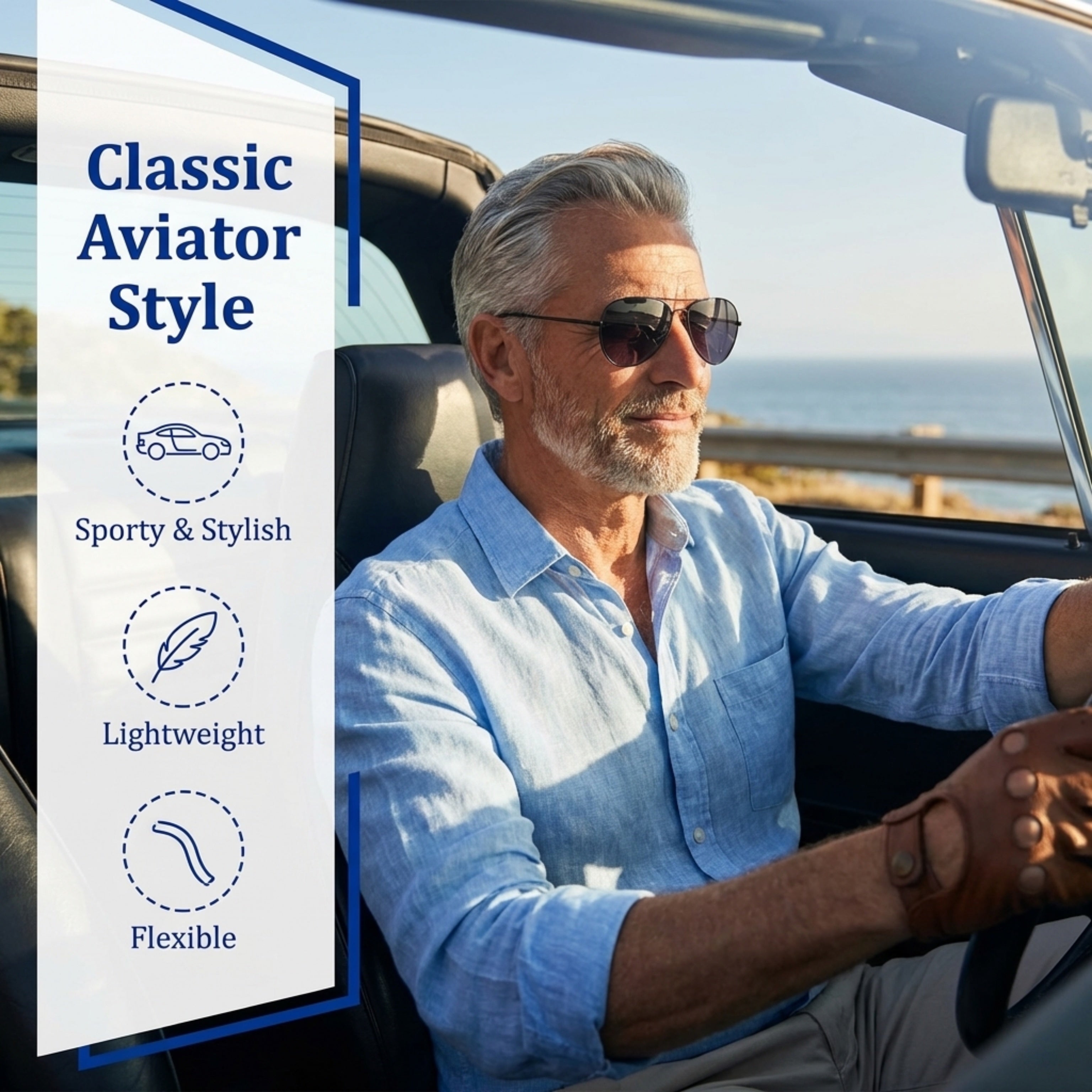 CMoore Classic Aviator Bifocal Sunglasses – Gradient UV400 Lenses & Lightweight Spring-Hinge Frame