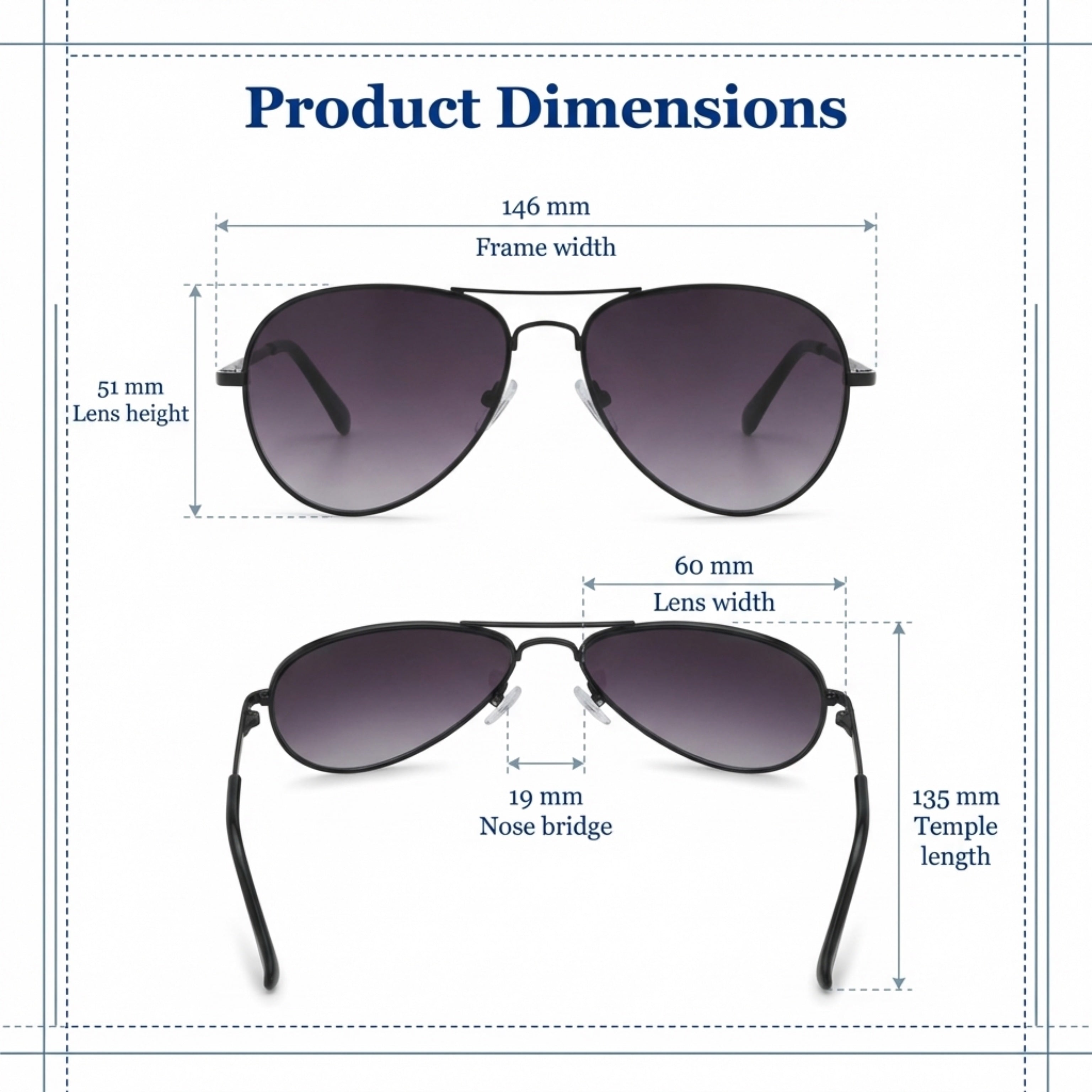 CMoore Classic Aviator Bifocal Sunglasses – Gradient UV400 Lenses & Lightweight Spring-Hinge Frame
