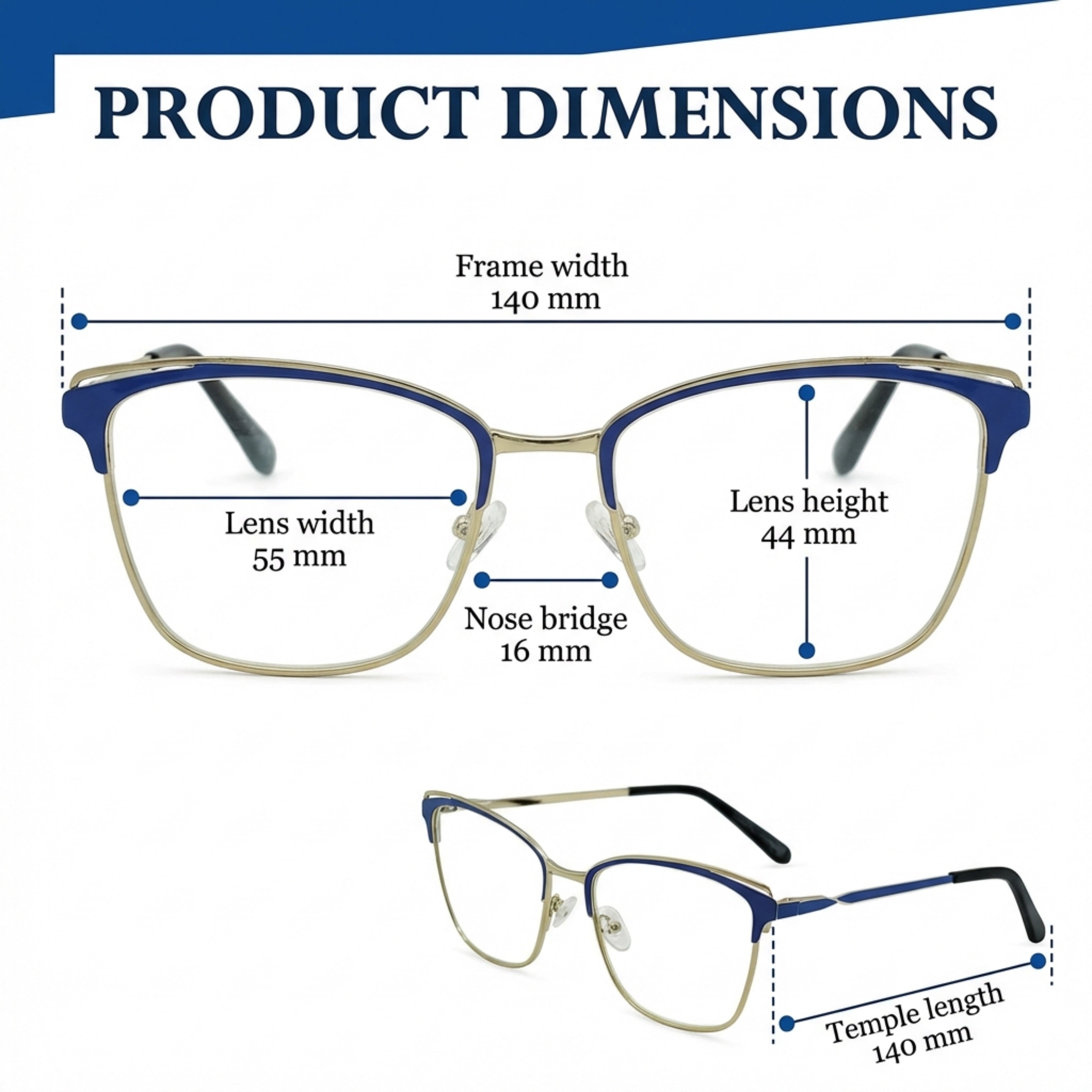 Premium Screen-Comfort Reading Glasses – Retro Cateye Browline – Anti-Glare, Spring Hinges