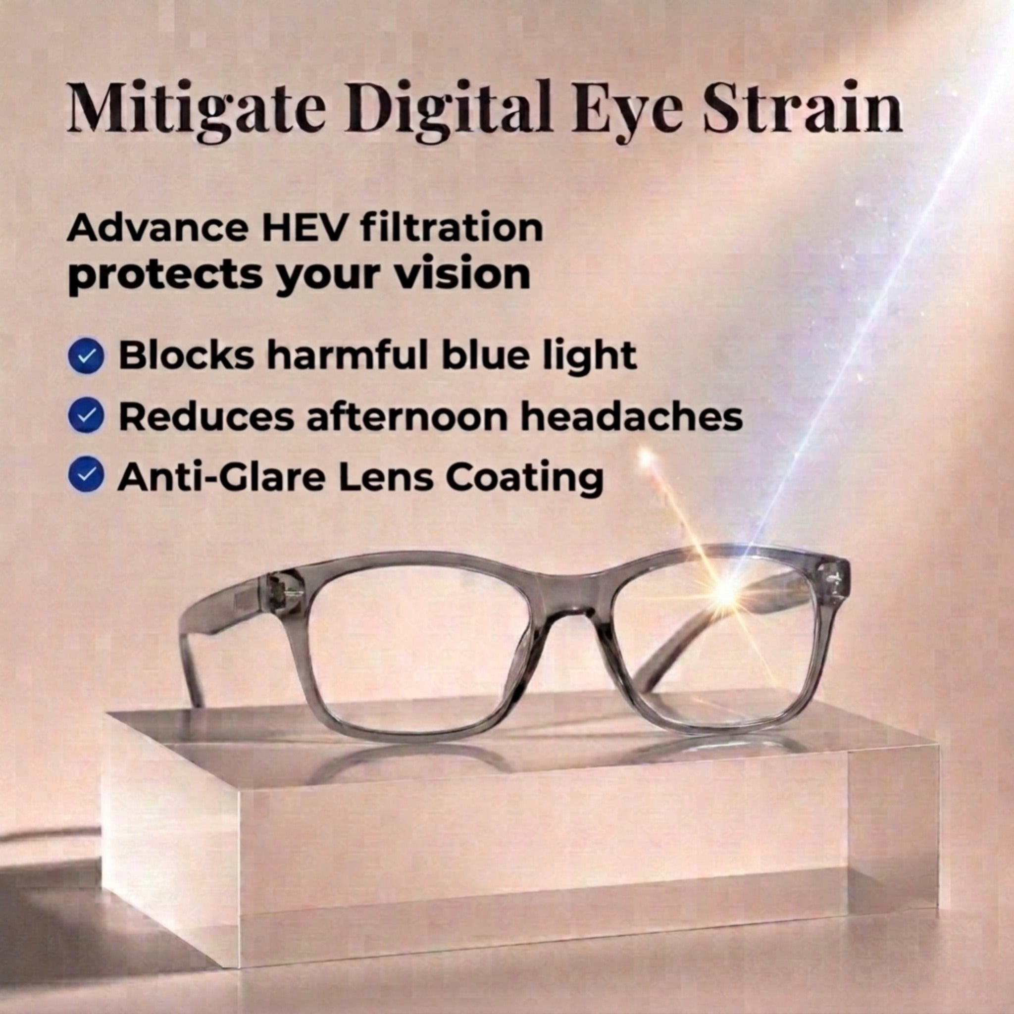 Digital Screen Reading Glasses – Anti-Glare Computer Readers with Spring Hinges 1.0x-4.0x