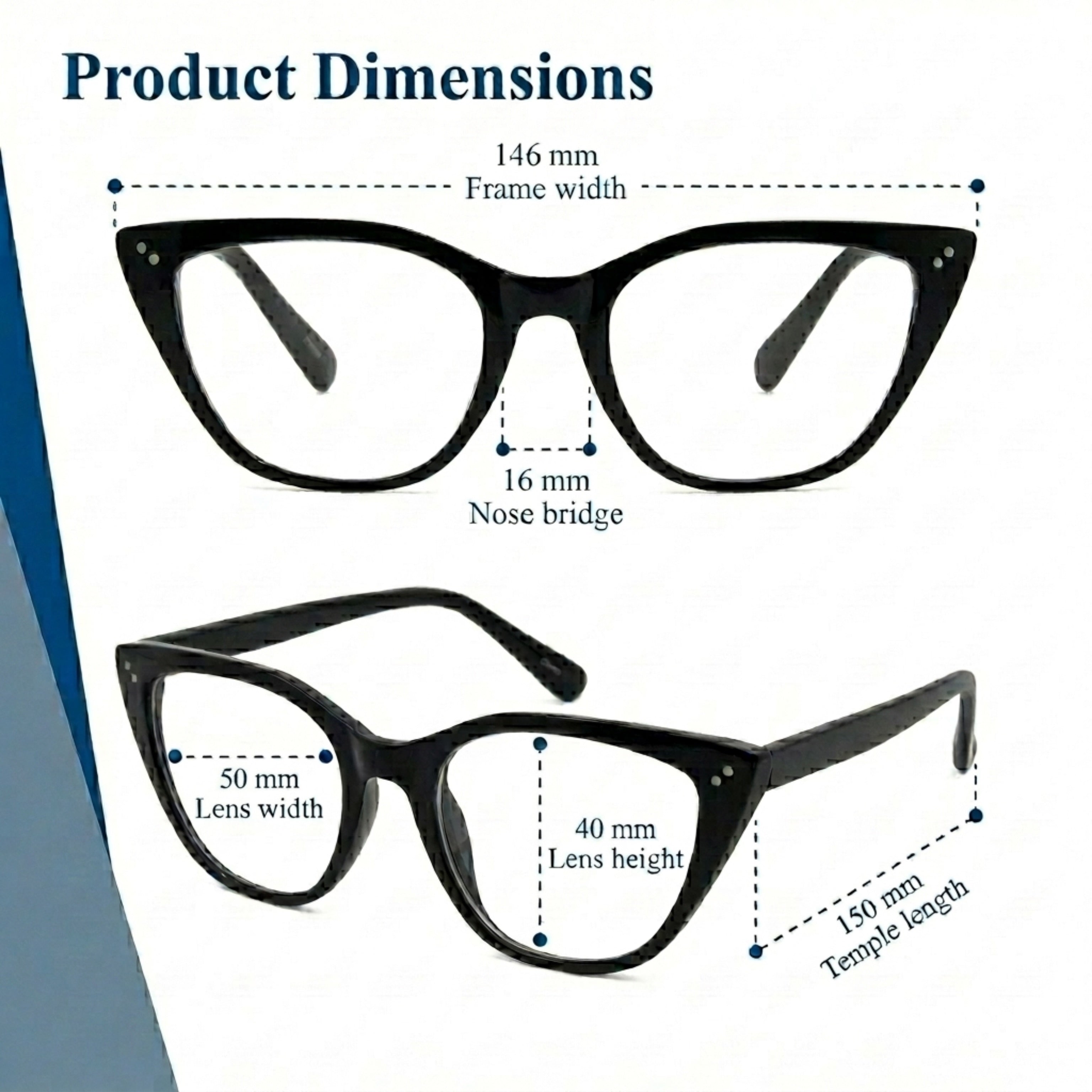 Stylish Large Cateye Blue Light Blocking Glasses for Women