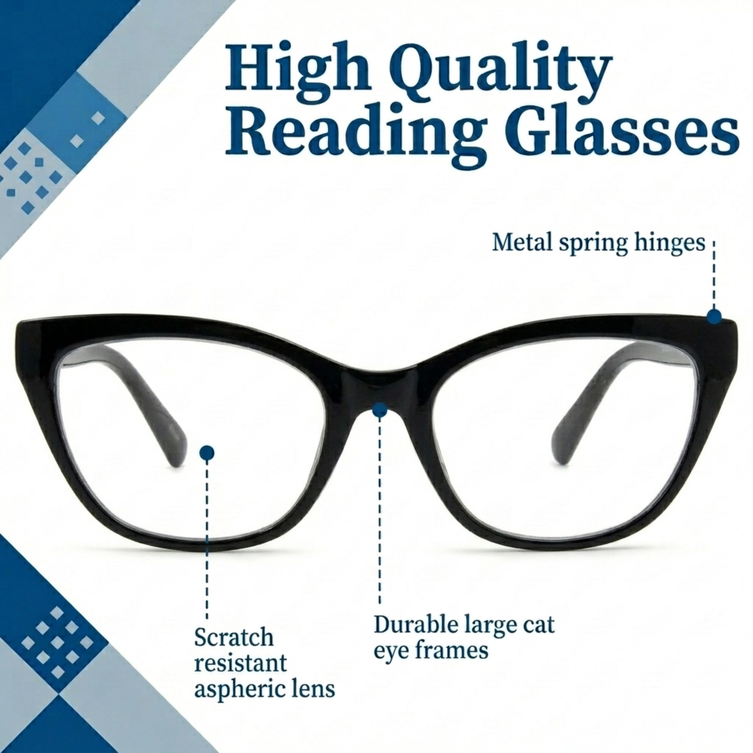 Stylish Large Cateye Blue Light Blocking Glasses for Women