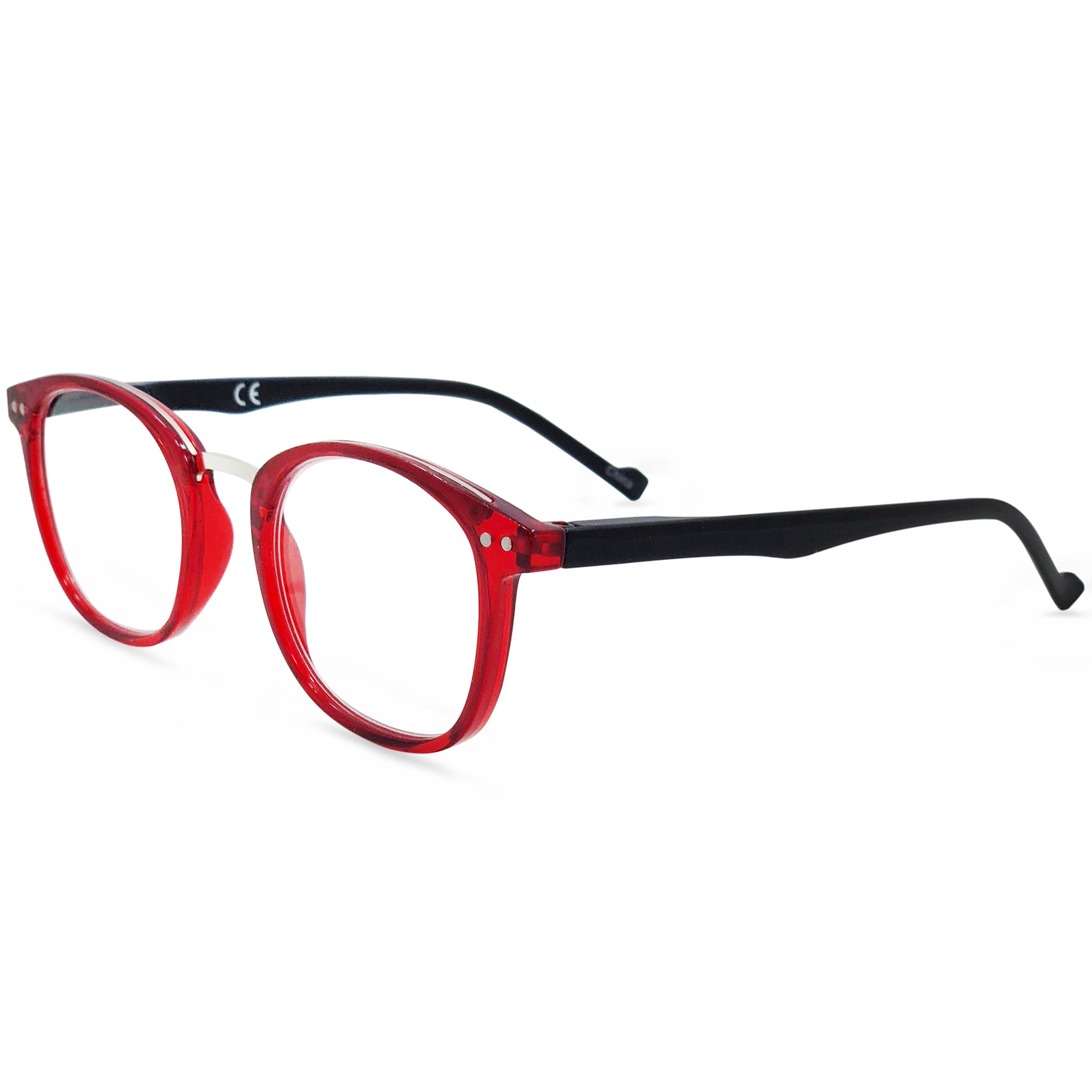 Modern Reading Glasses - Full-rimmed, Classic Oval Style, Lightweight Frame with Metal Spring Hinges