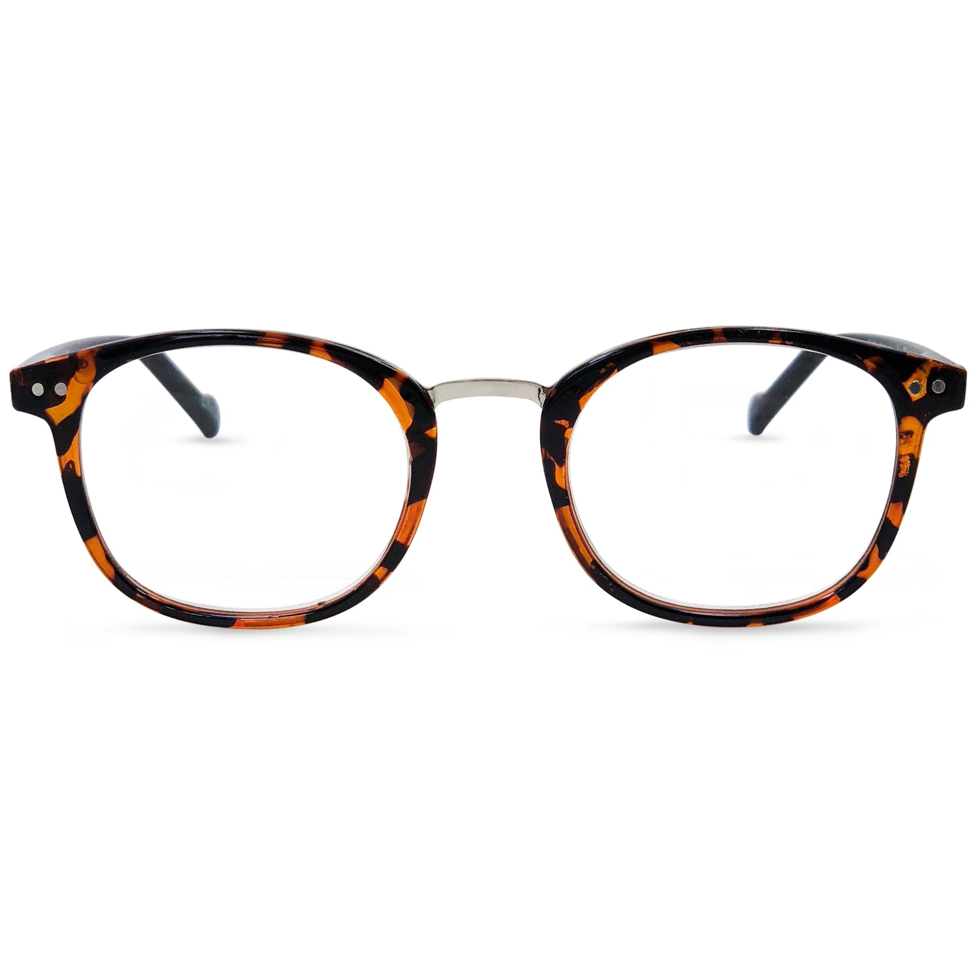 Modern Reading Glasses - Full-rimmed, Classic Oval Style, Lightweight Frame with Metal Spring Hinges