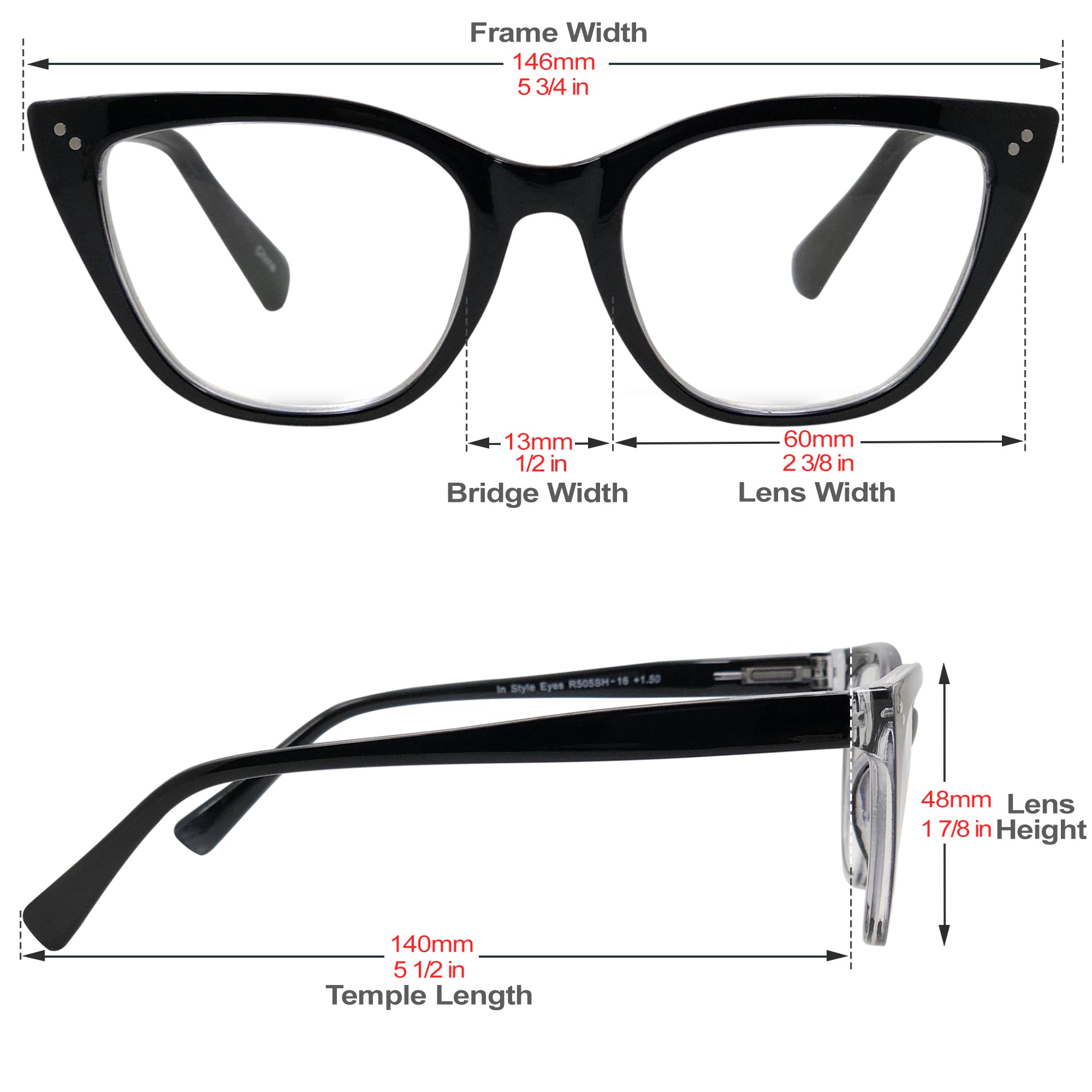 Stylish Large Cateye Reading Glasses For Women