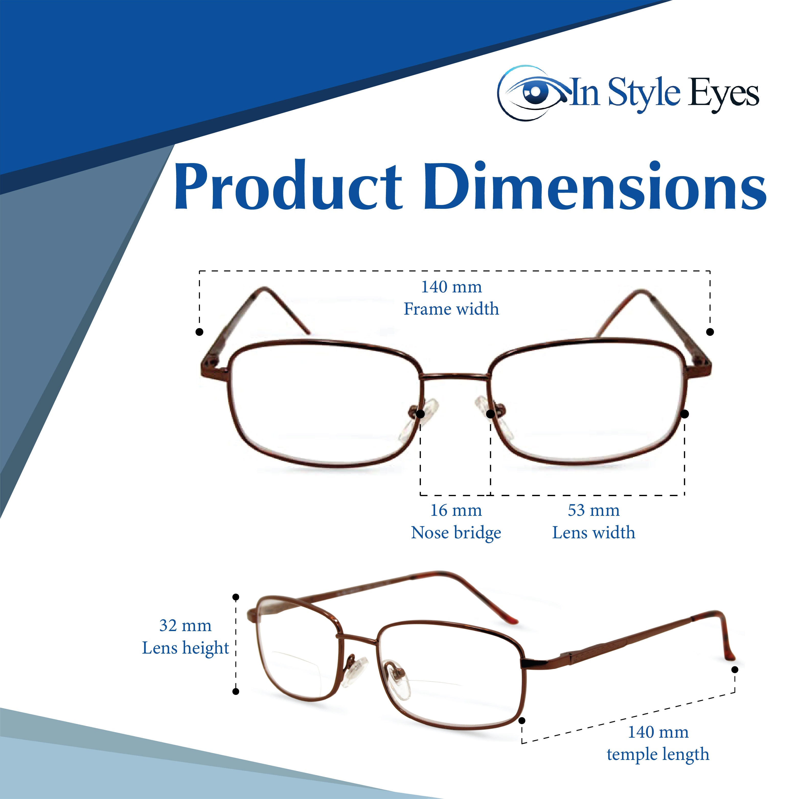Enda Middle Bifocal Reading Glasses: Handcrafted Italian Designed Metal Frames for All-Day Wear