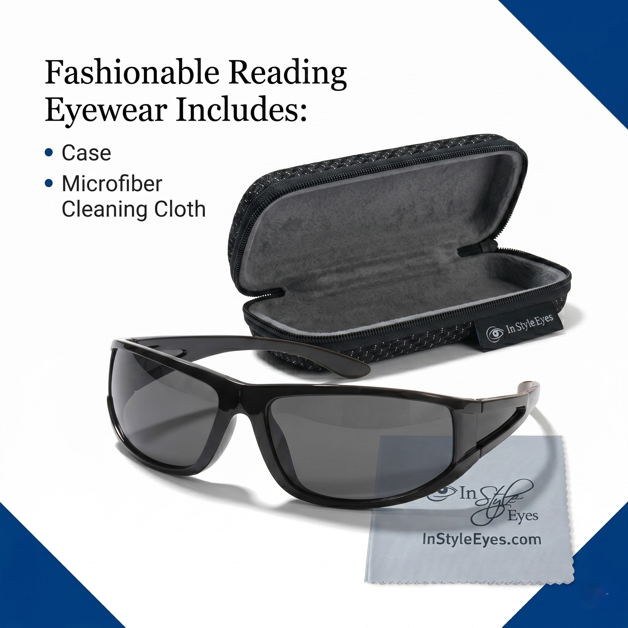 Del Mar Polarized Wrap Nearly Invisible Line Bifocal Sunglass Readers