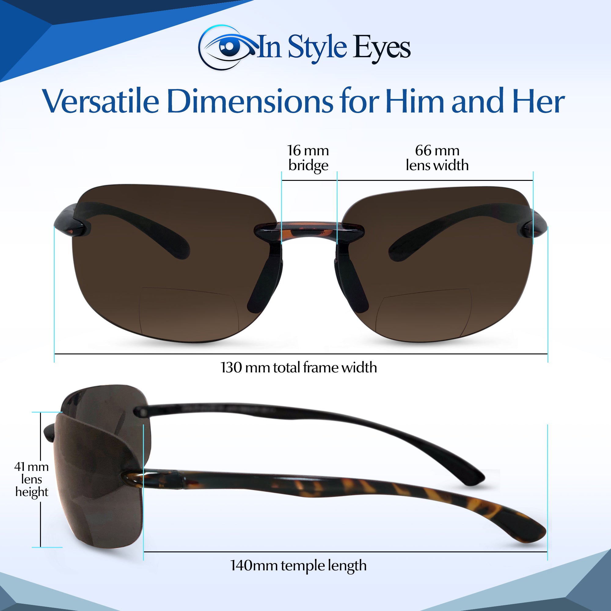 Lovin Maui Wrap Polarized Nearly Invisible Line Bifocal Sunglasses
