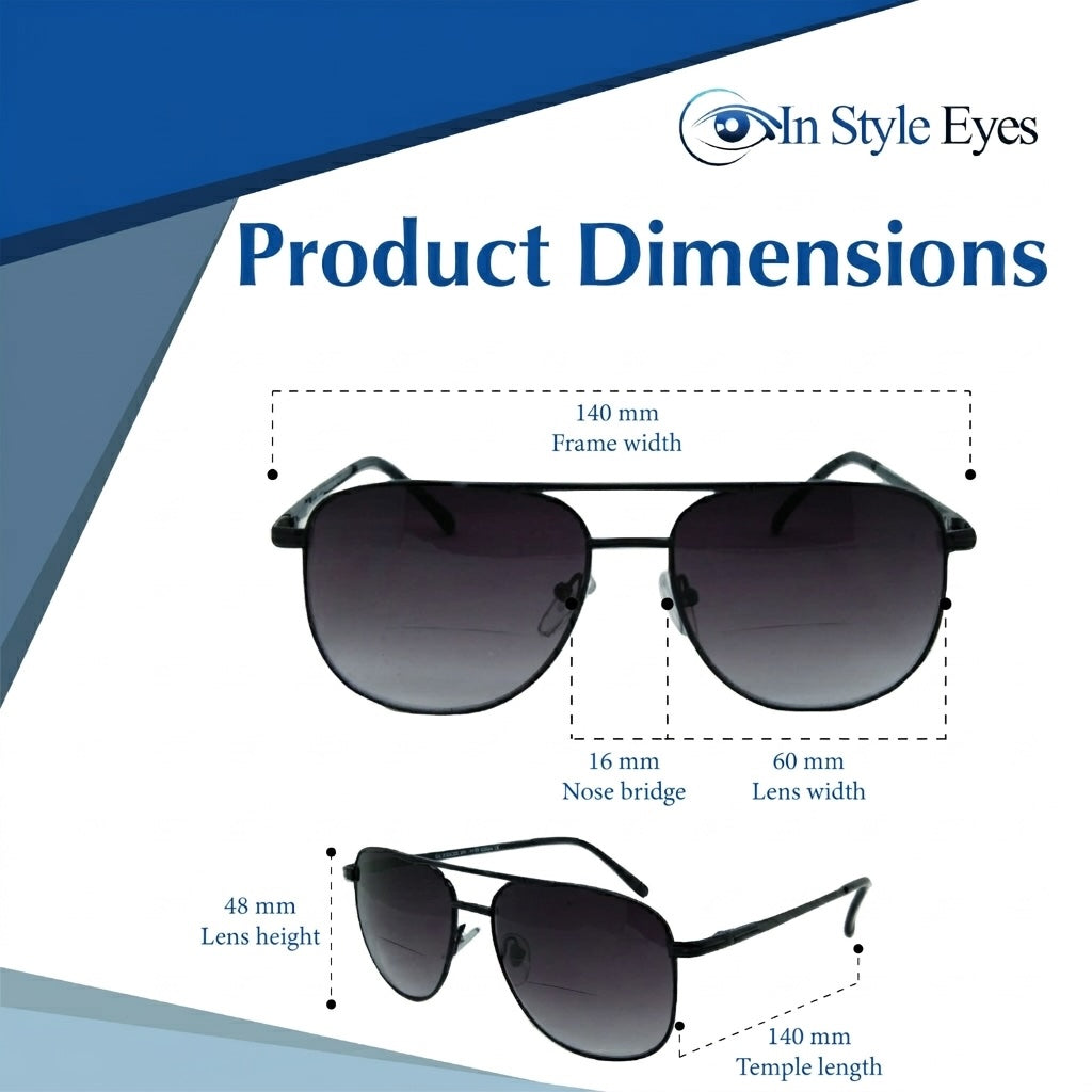 Just Chillin' Aviator Bifocal Sunglasses – UV400 Protection & Gradient Tint Reading Sun Glasses for Men and Women - CLEARANCE