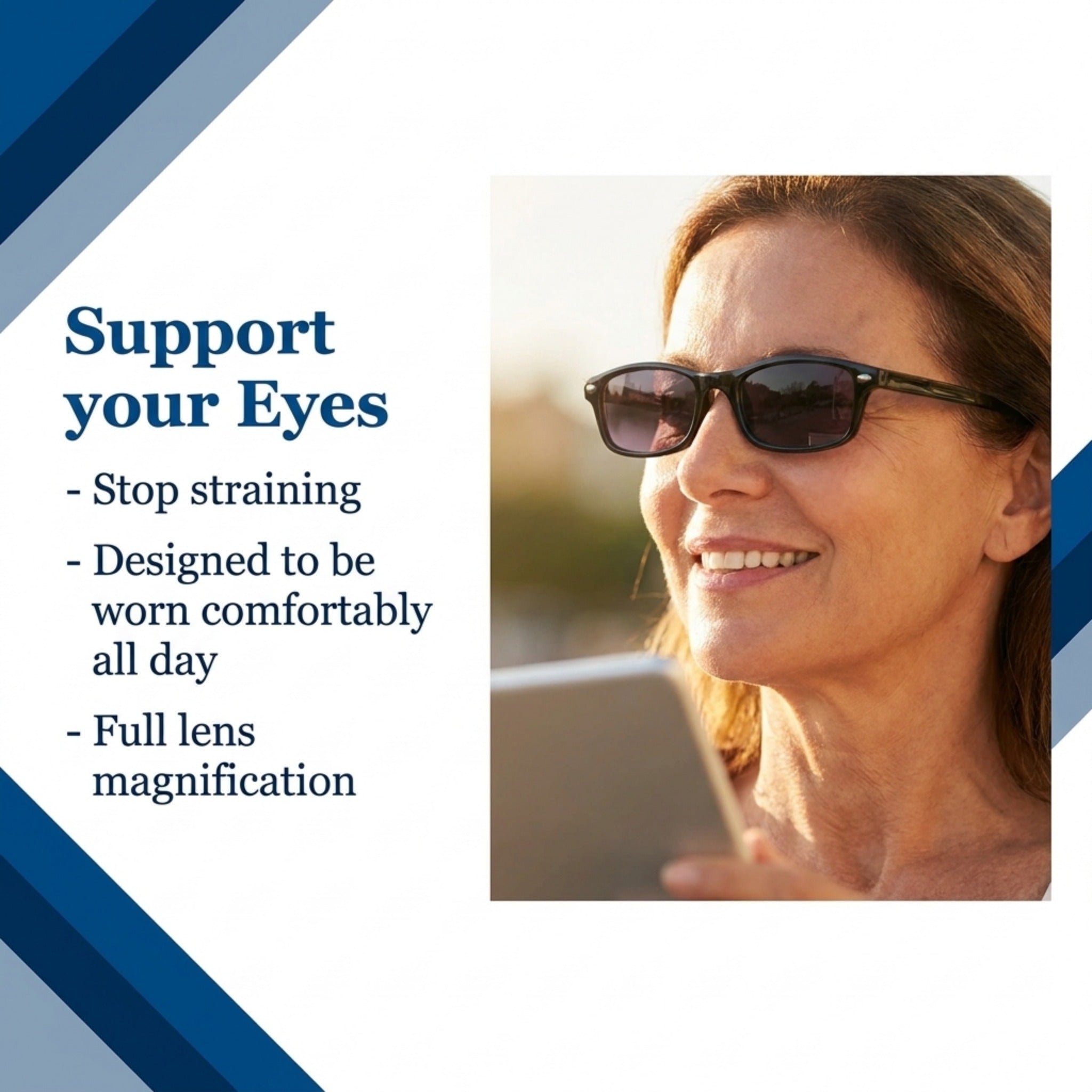 Smarty Pants Full Reader Sunglasses – 100% UV400 Protection – Classic Full Lens Magnification – Not Bifocals