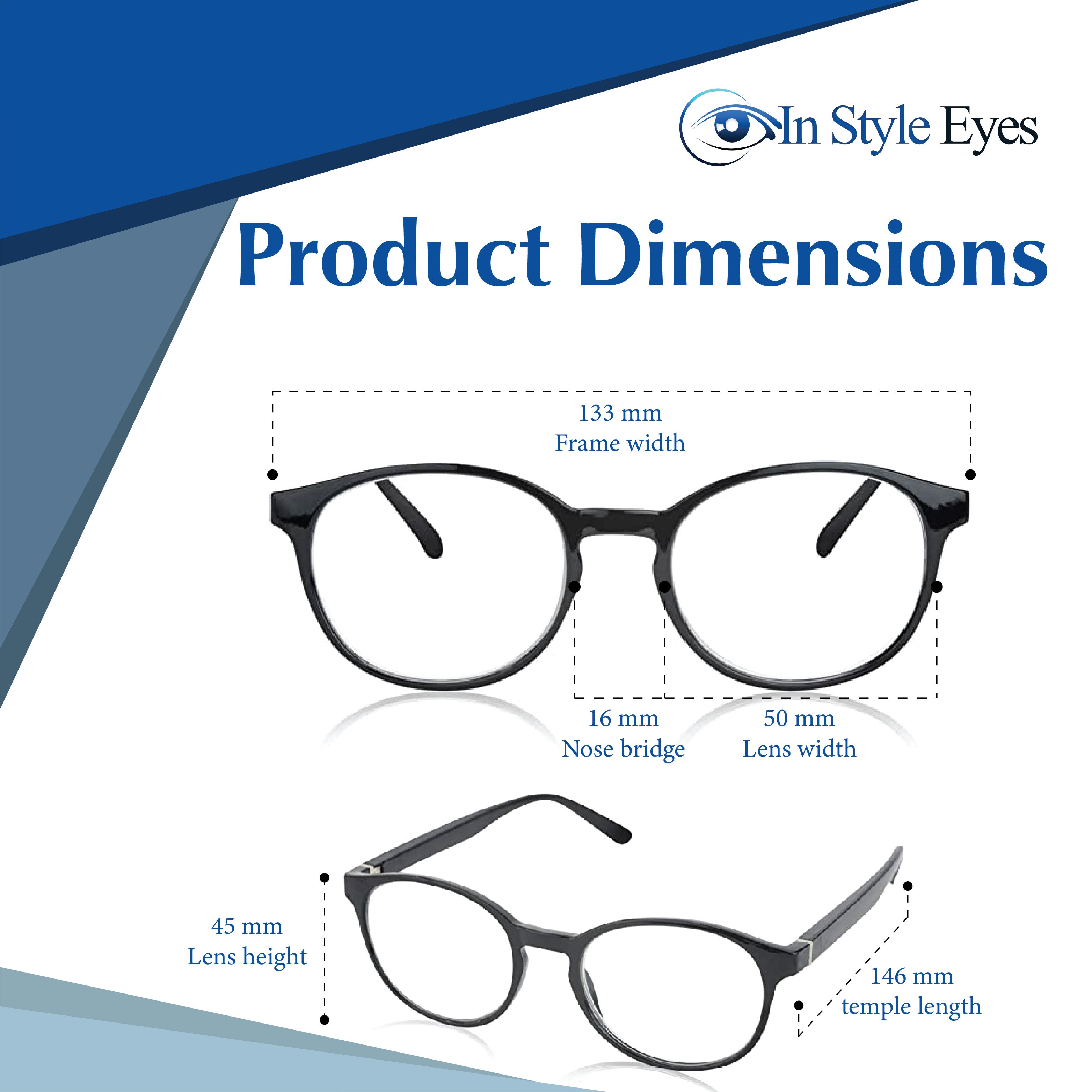 In Style Eyes Opulent Reading Glasses – Classic Oval Full-Rimmed Frames – Lightweight Fashion Readers with Metal Spring Hinges
