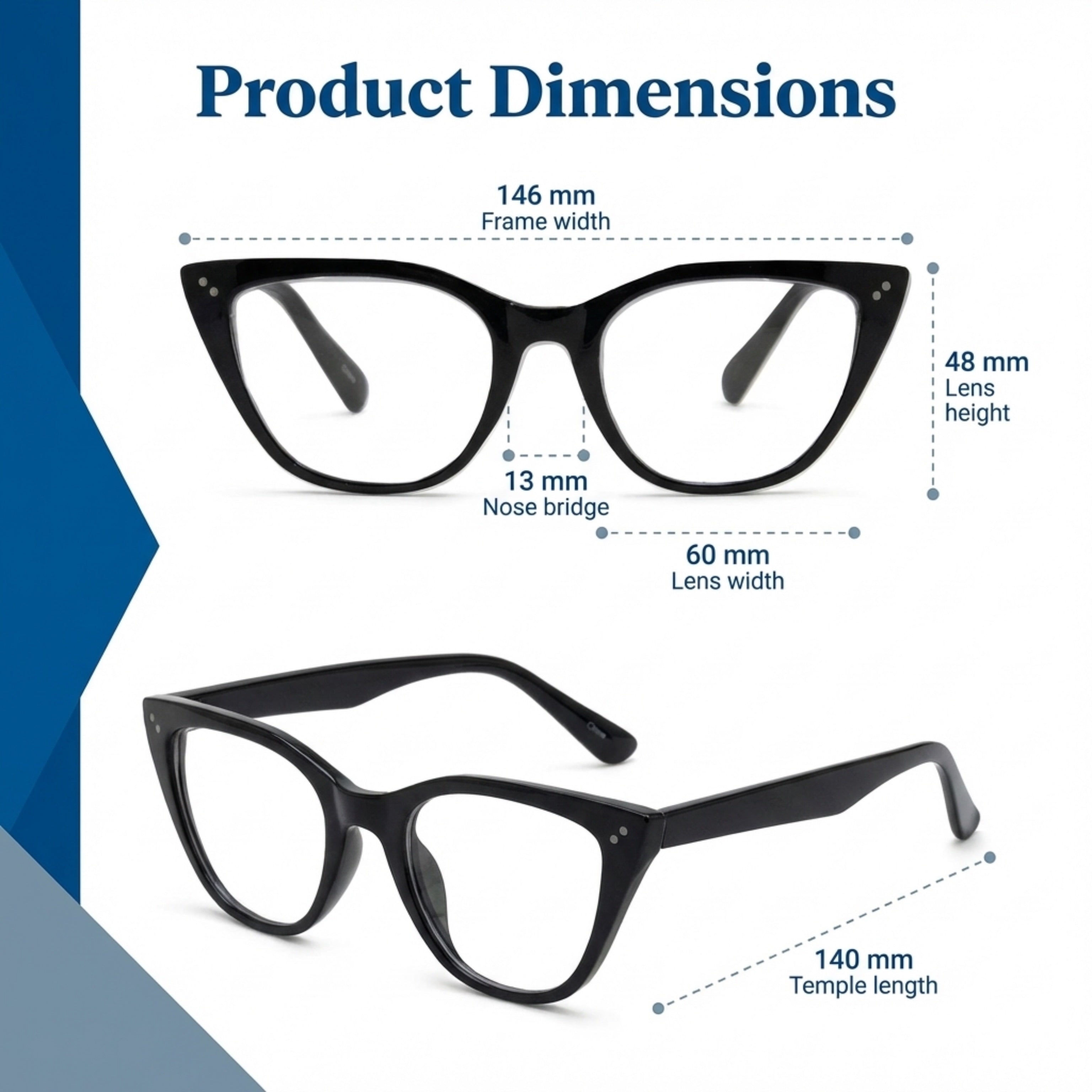 In Style Eyes Stylish Large Cateye Reading Glasses – Retro Fashion Readers for Women – Lightweight Spring Hinge Comfort