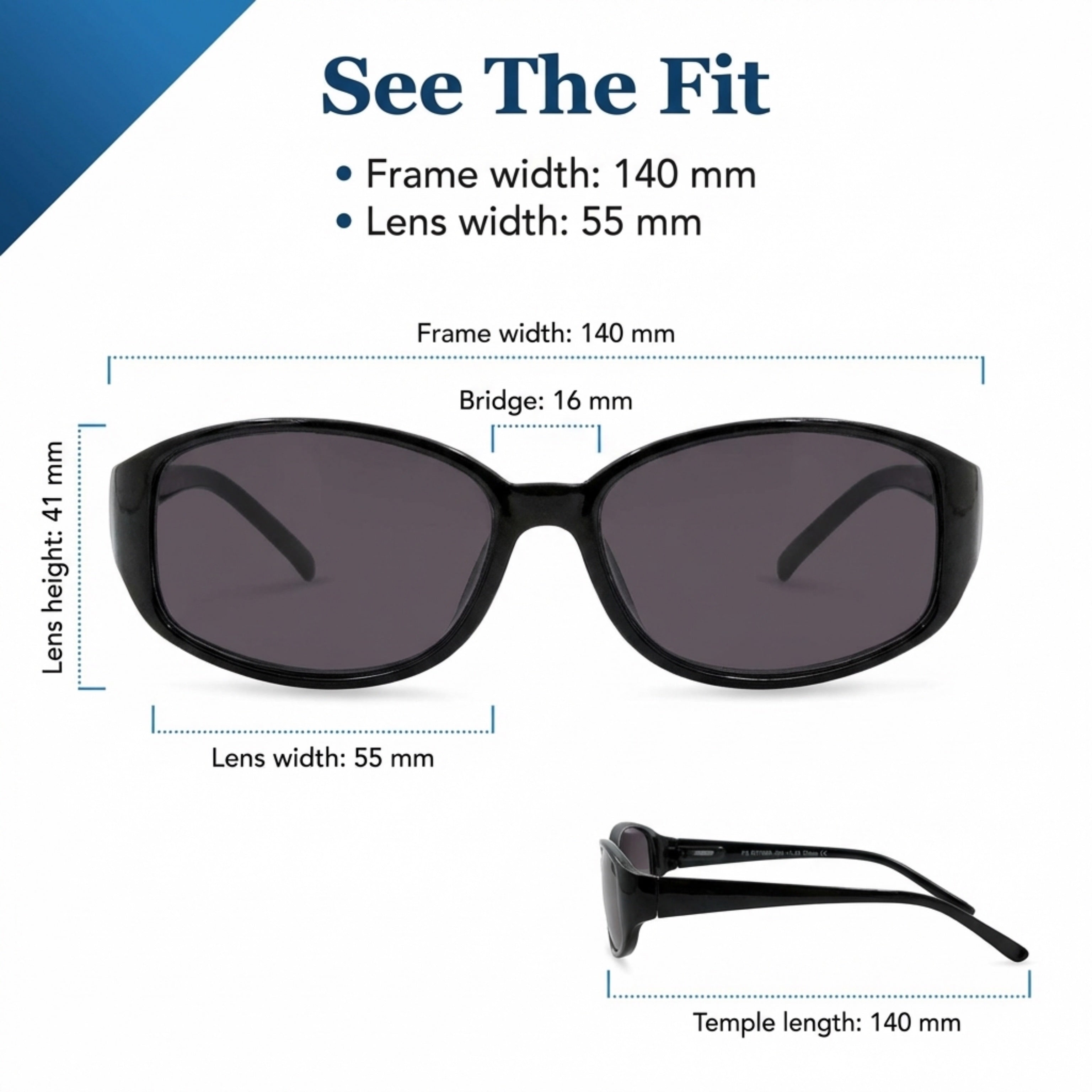 Stylish Oval Full-Rim Reader Sunglasses