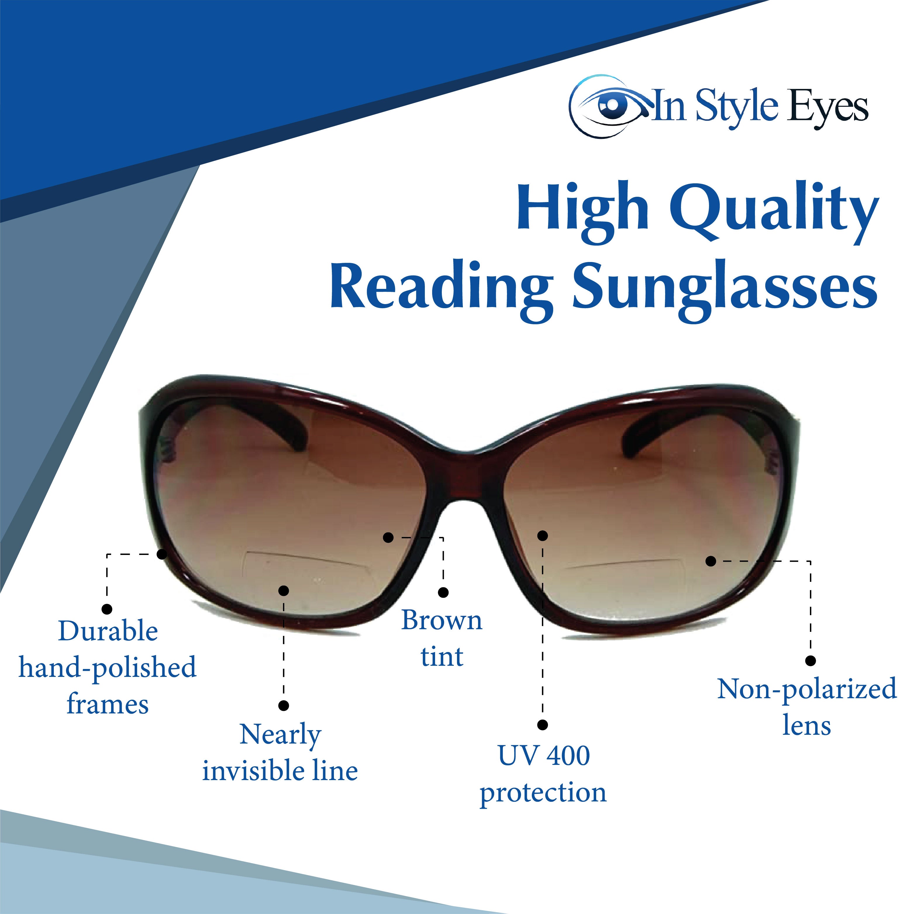 Later Gators Nearly Invisible Line Bifocal Sunglasses – Seamless No-Line Look Sun Readers for Women