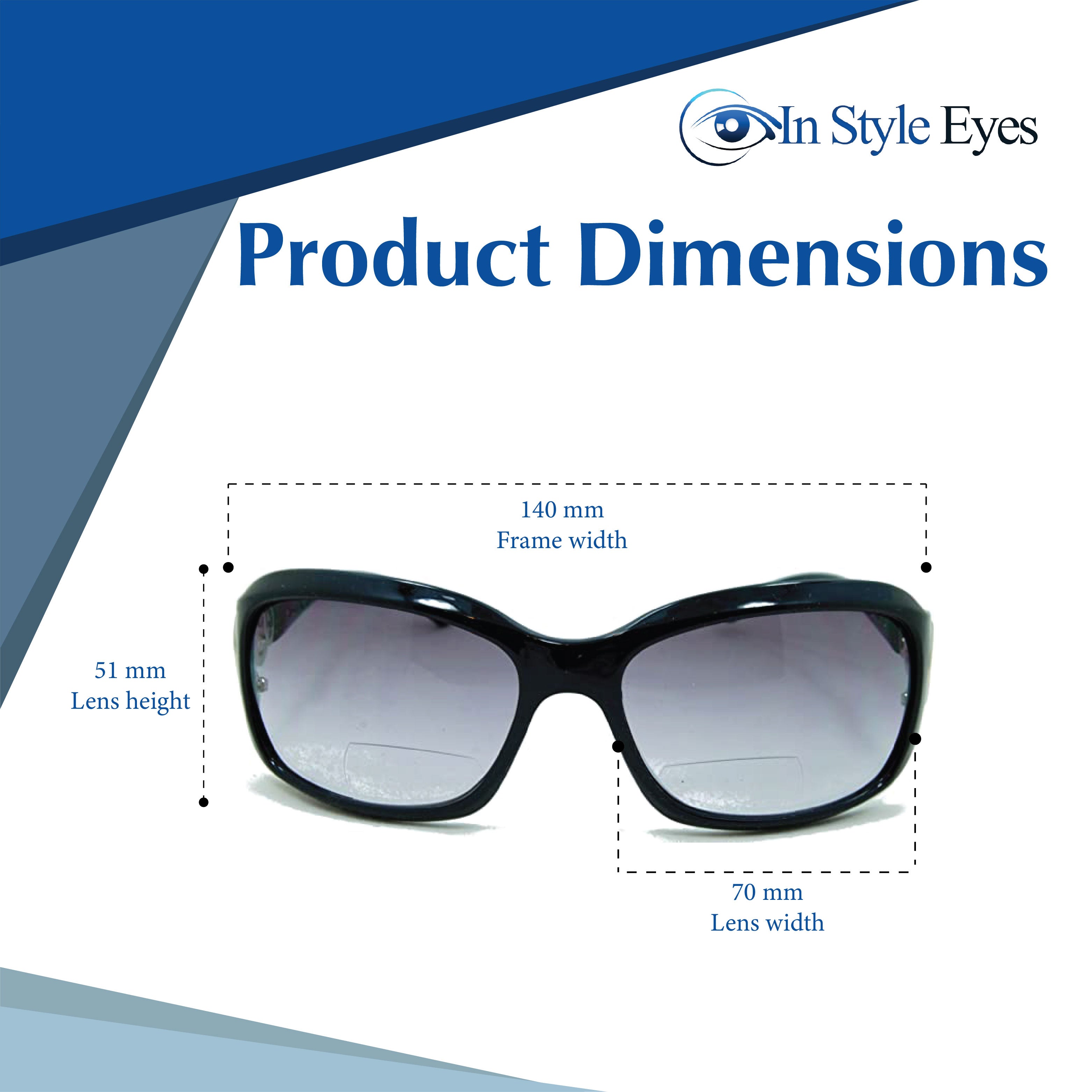 Circle Power Nearly Invisible Line Bifocal Sunglasses – Italian Design Large Frame Sun Readers for Women