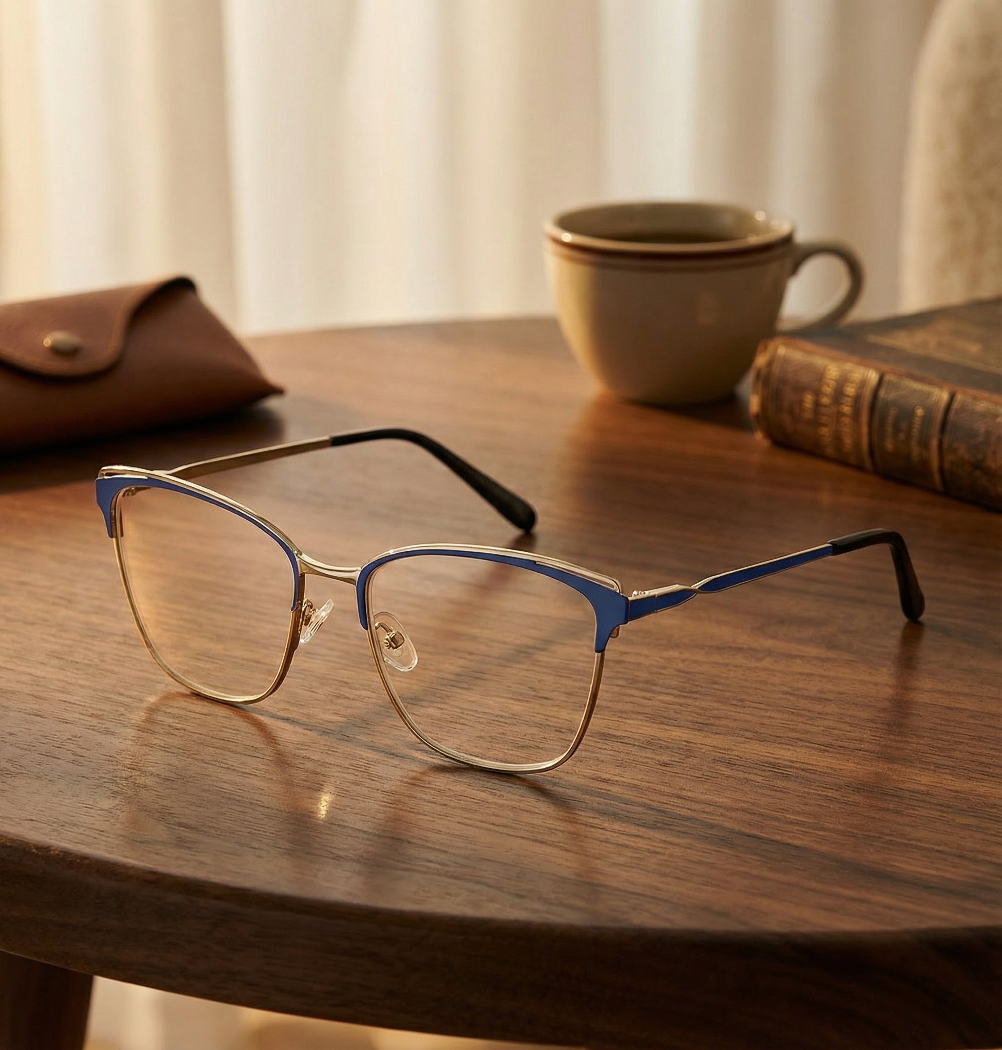 Premium Screen-Comfort Reading Glasses – Retro Cateye Browline – Anti-Glare, Spring Hinges