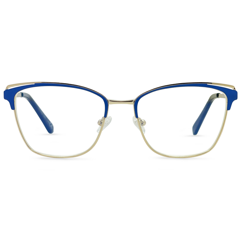 Premium Blue Light Reading Glasses. Gold Frame Cat Eye Glasses