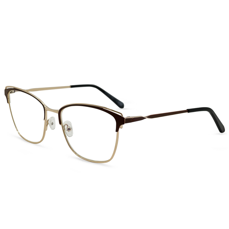 Gold frame cat eye top glasses