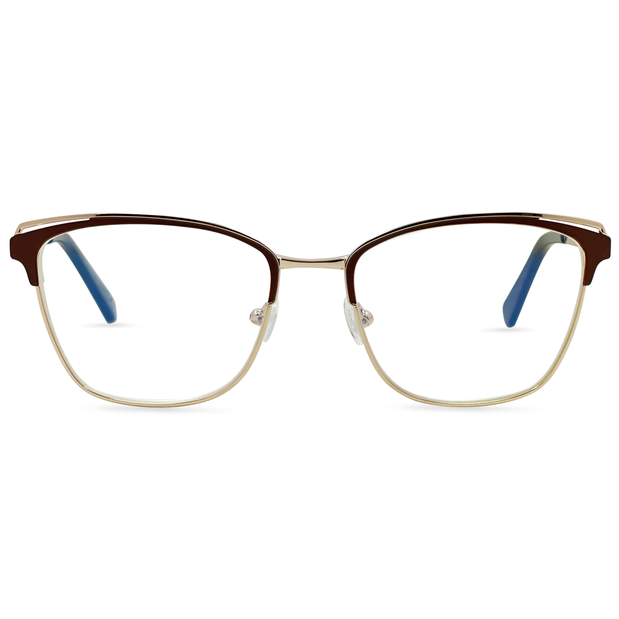 Premium Screen-Comfort Reading Glasses – Retro Cateye Browline – Anti-Glare, Spring Hinges