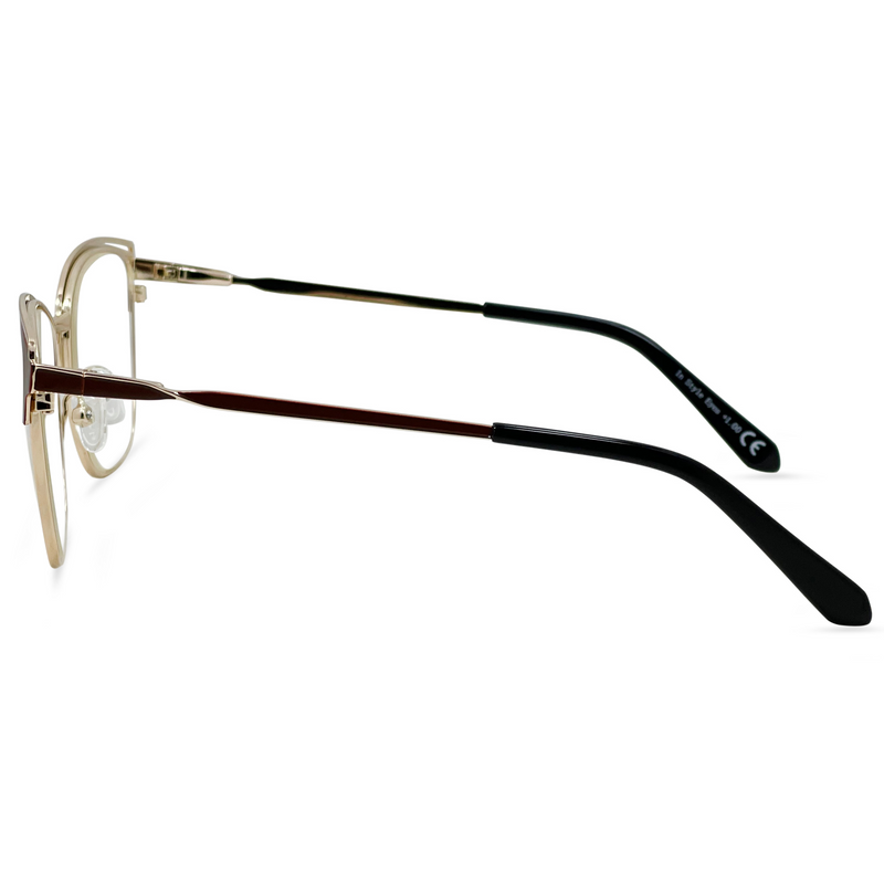 Premium Blue Light Reading Glasses. Gold Frame Cat Eye Glasses