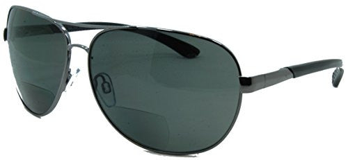 C Moore Polarized Aviator Nearly Invisible Line Bifocal Sunglasses