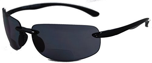 Lovin Mawi Wrap Around Non-Polarized Version Nearly Invisible Line Bifocal Sunglasses