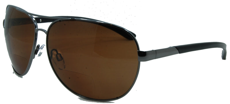 C Moore Polarized Aviator Nearly Invisible Line Bifocal Sunglasses