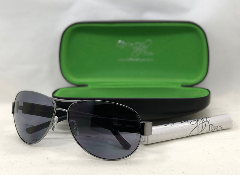 C Moore Polarized Aviator Nearly Invisible Line Bifocal Sunglasses