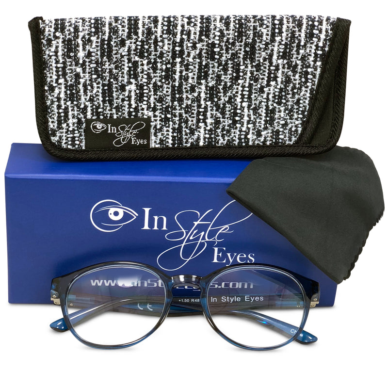 Opulent Reading Glasses - Full-Rimmed, Classic Oval Style Frame - Non-Polarized Lens