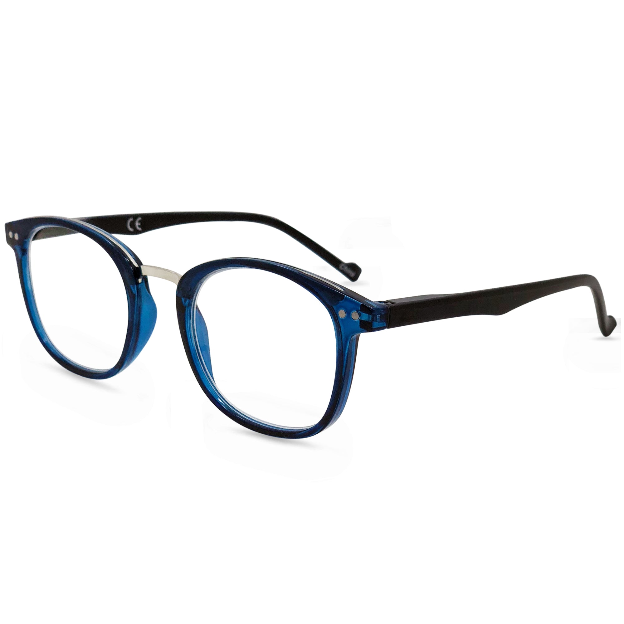 Modern Reading Glasses - Full-rimmed, Classic Oval Style, Lightweight Frame with Metal Spring Hinges