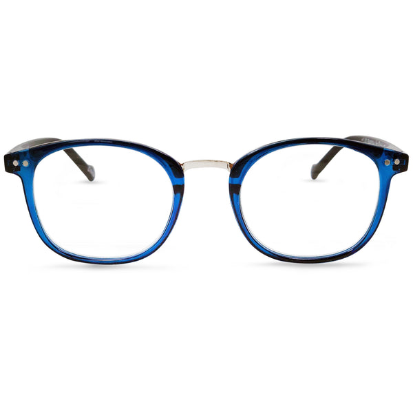 Modern Reading Glasses - Full-rimmed, Classic Oval Style, Lightweight Frame with Metal Spring Hinges