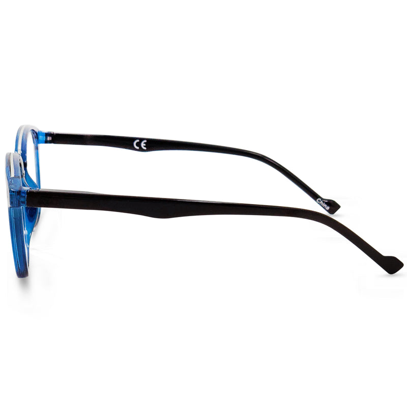 Modern Reading Glasses - Full-rimmed, Classic Oval Style, Lightweight Frame with Metal Spring Hinges