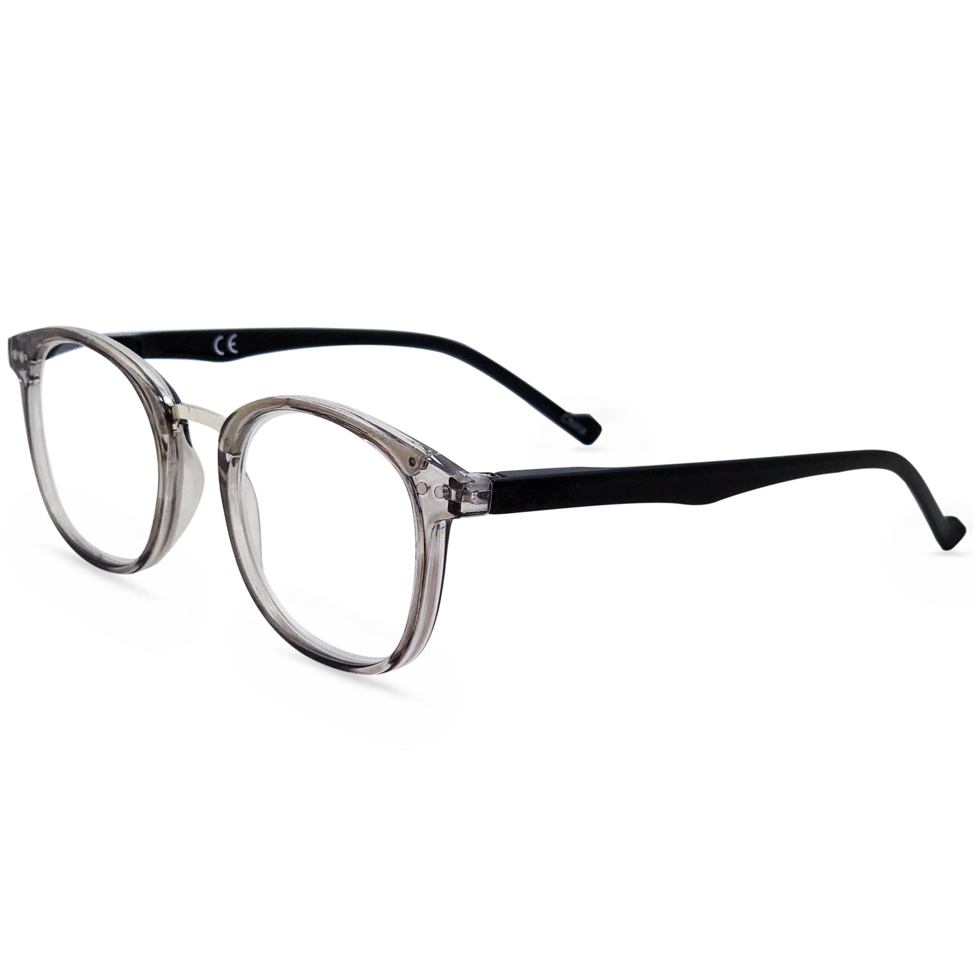 Modern Reading Glasses - Full-rimmed, Classic Oval Style, Lightweight Frame with Metal Spring Hinges