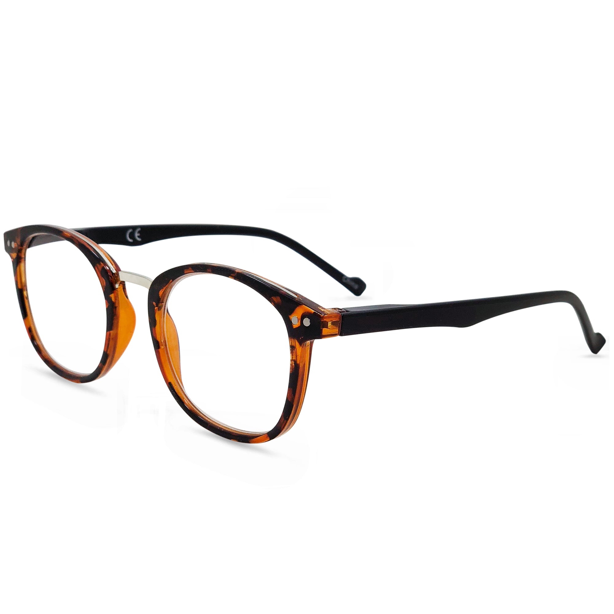 Modern Reading Glasses - Full-rimmed, Classic Oval Style, Lightweight Frame with Metal Spring Hinges