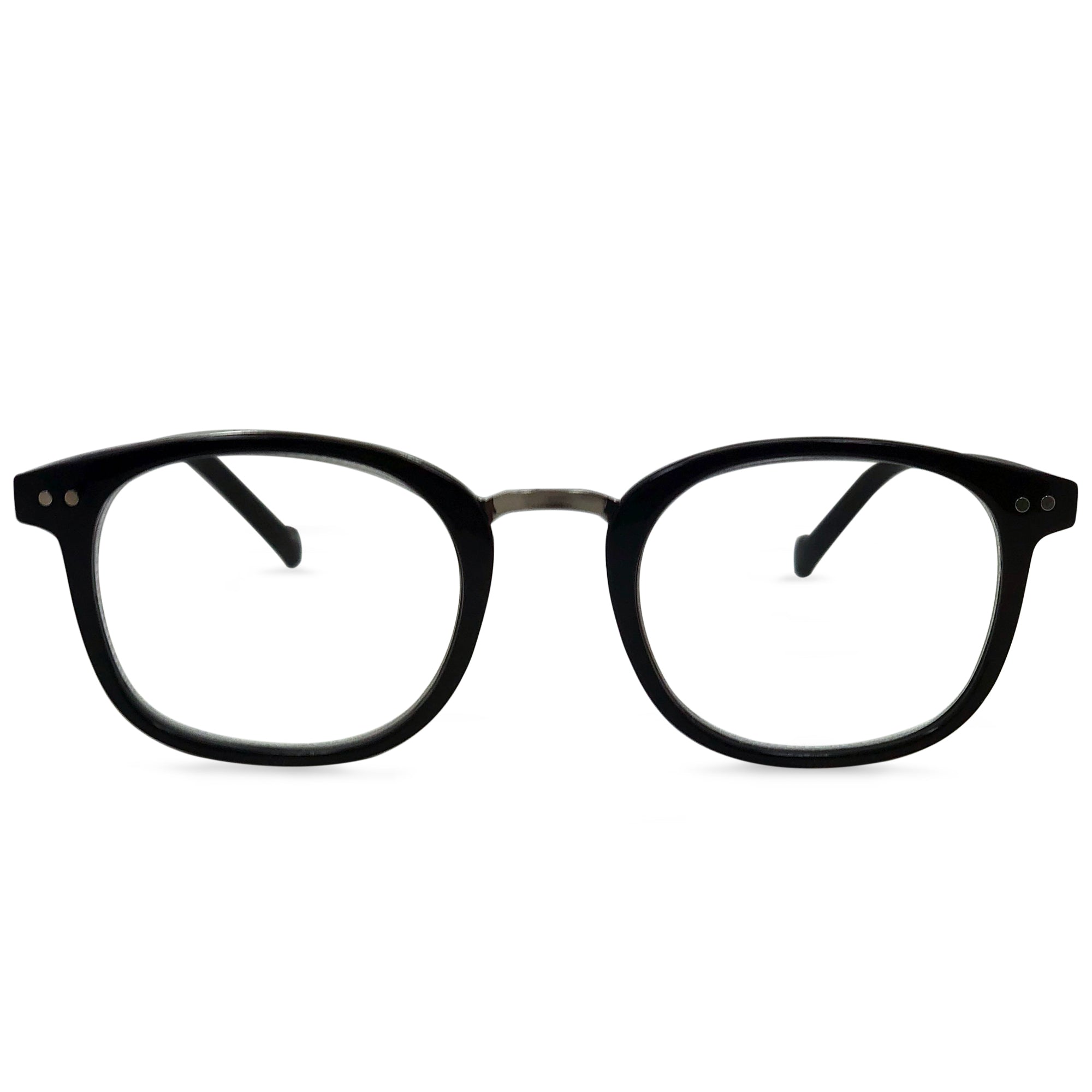 Modern Reading Glasses - Full-rimmed, Classic Oval Style, Lightweight Frame with Metal Spring Hinges