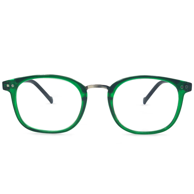 Modern Reading Glasses - Full-rimmed, Classic Oval Style, Lightweight Frame with Metal Spring Hinges