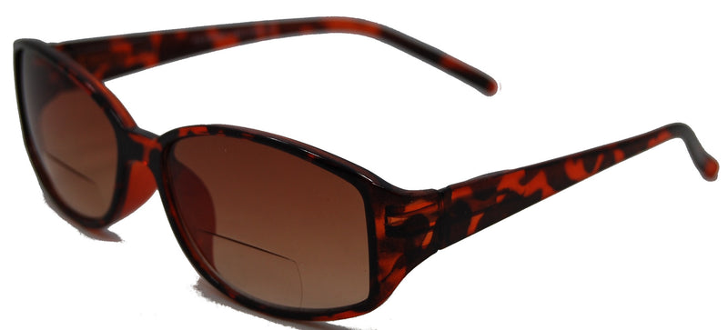 Delia Bifocal Reading Sunglasses – Red With Smoke Lenses, +2.25 Strength – Retro Square Frame